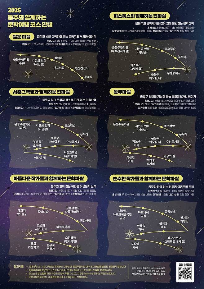 '동주와 마실' 6개 코스 [종로구 제공. 재판매 및 DB 금지]