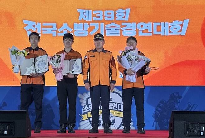 ▲파주소방서 권영준 대원이 소방청 주관 '제39회 전국 소방기술경연대회' 최강소방관 종목에서 전국 1위를 차지했다. /사진제공=파주소방서