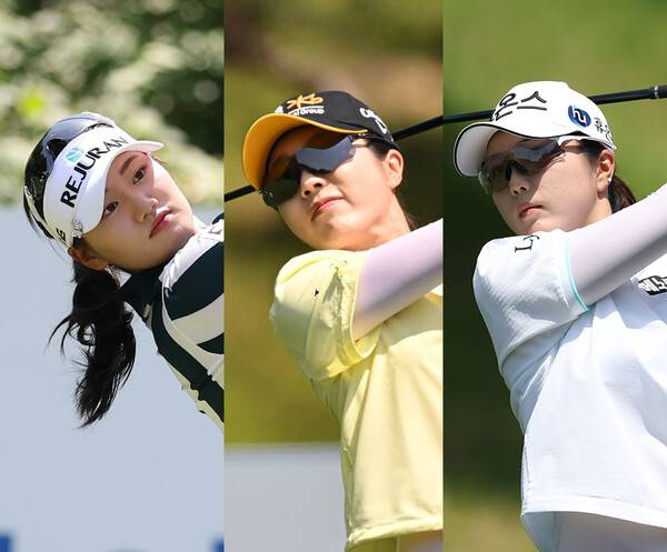 2026년 한국여자프로골프(KLPGA) 투어 제18회 두산 매치플레이에 출전한 노승희, 안송이, 최예림 프로가 조별리그 3라운드에서 경기하는 모습이다. 사진제공=KLPGA (사진을 무단으로 사용하지 마십시오.)