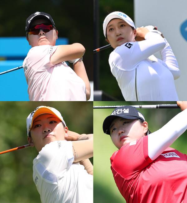 2026년 한국여자프로골프(KLPGA) 투어 제18회 두산 매치플레이 16강에 진출한 홍정민, 김시현, 방신실, 신다인 프로. 사진제공=KLPGA (사진을 무단으로 사용하지 마십시오.)
