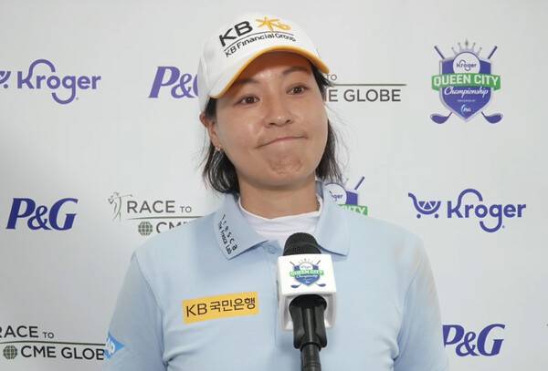 2026년 미국여자프로골프(LPGA) 투어 크로거 퀸 시티 챔피언십에 출전한 전인지 프로가 2라운드 경기 후 인터뷰하는 모습이다. 사진출처=LPGA가 제공한 인터뷰 영상 화면 켑처 (사진을 무단으로 사용하지 마십시오.)