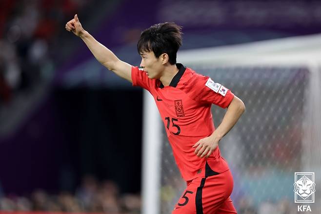 지난 2022 FIFA 카타르 월드컵 당시 김문환의 모습. /사진=대한축구협회 제공