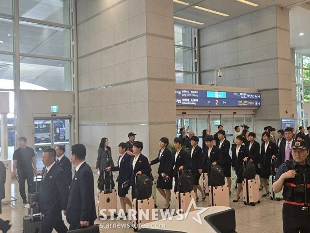 북한 내고향여자축구단. /사진=이원희 기자