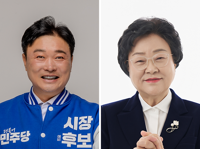 이천시장에 도전하는 성수석 더불어민주당 후보와 김경희 국민의힘 후보. 사진=성수석·김경희 후보 선거캠프