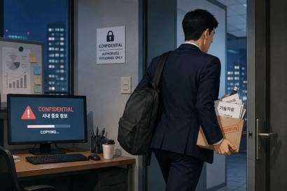임직원이 회사 정보를 유출하고 경쟁업체로 가는 경우 회사가 사후에 법적으로 대응하기는 쉽지 않다. 사진=생성형 AI