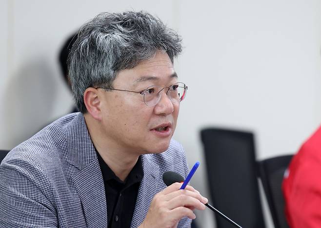 ▲ 국민의힘 박정하 의원이 8일 강원 원주시 지정면 원주의료기기산업진흥원을 방문해 인사말을 하고 있다. 연합뉴스