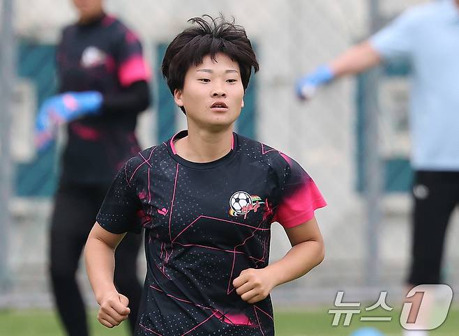 북한 내고향여자축구단 주장 김경영. 2026.5.19 ⓒ 뉴스1 박지혜 기자
