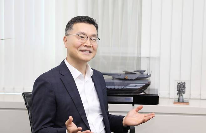 조형준 현대로템 디펜스솔루션(DS) 부문 본부장(전무)이 21일 파이낸셜뉴스와 만나 인터뷰하고 있다. 현대로템 제공