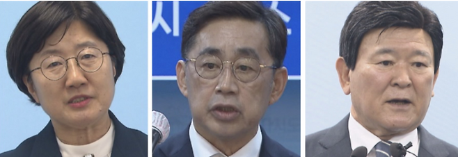 (왼쪽부터) 고의숙·송문석·김광수 후보.