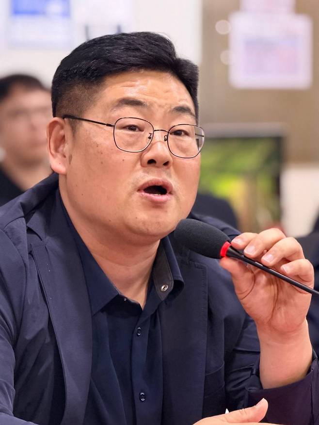 발제와 토론에는 ▲송승종 대전대학교 특임교수 ▲양욱 아산정책연구원 연구위원 ▲류영관 파블로항공 부사장 ▲조상근 KAIST(한국과학기술원) 연구교수 ▲김태우 방위사업청 공격드론사업팀장 ▲장병철 한국대드론산업협회 수석부회장 등이 참여했다. 사진은 이날 토론에 나선 조 교수의 모습. /사진=동행미디어 시대