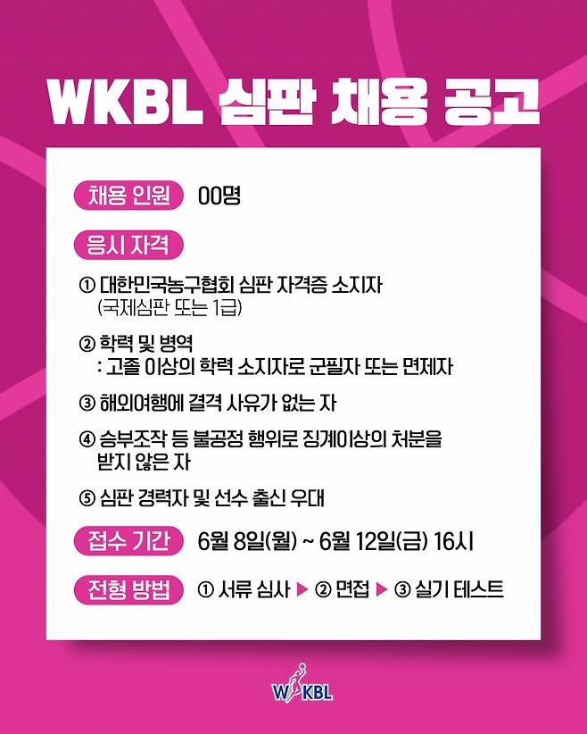 WKBL 심판 공개채용. /사진=WKBL 제공