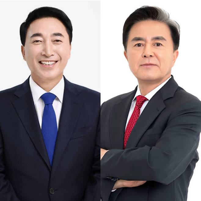 박수현.김태흠 충남도지사 후보[사진=박수현.김태흠 캠프 제공]