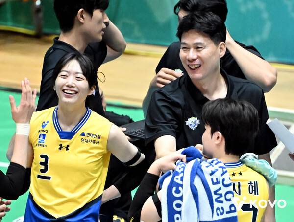 김다인(왼쪽)·강성형 감독. ⓒKOVO