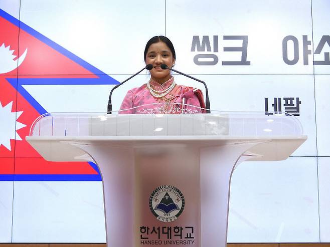 한서대학교 어학교육원은 21일 자악관 국제회의장에서 '제18회 외국인 유학생 한국어 말하기 대회'를 개최했다(사진=한서대학교 제공)