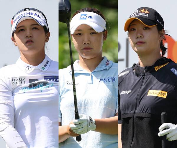 2026년 한국여자프로골프(KLPGA) 투어 제14회 E1채리티 오픈에 출전한 박현경, 김민솔, 방신실 프로가 2라운드에서 동반 플레이했다. 사진제공=KLPGA (사진을 무단으로 사용하지 마십시오.)