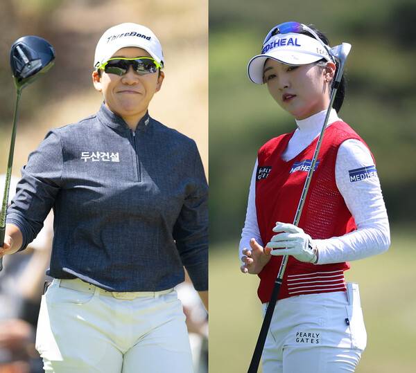 2026년 일본여자프로골프(JLPGA) 투어 브리지스톤 레이디스 오픈에서 우승 경쟁한 신지애 프로, 그리고 한국여자프로골프(KLPGA) 투어 멤버 이예원 프로. 사진제공=KLPGA (사진을 무단으로 사용하지 마십시오.)