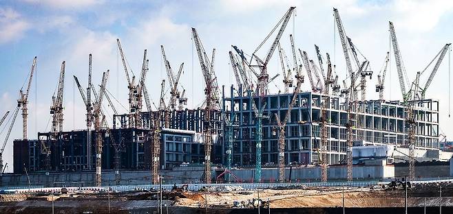 지난해 10월 경기 용인시 처인구 원삼면 조성중인 반도체클러스터 단지. 우상조 기자