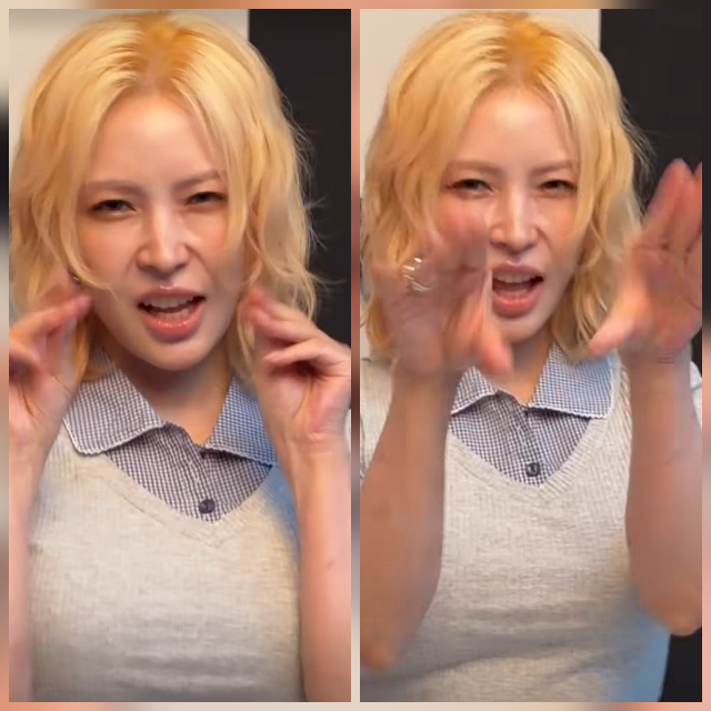 보아가 금발 단발로 확 달라진 분위기를 공개한 가운데, 장난기 가득한 표정과 멘트로 눈길을 끌었다.사진=보아 SNS