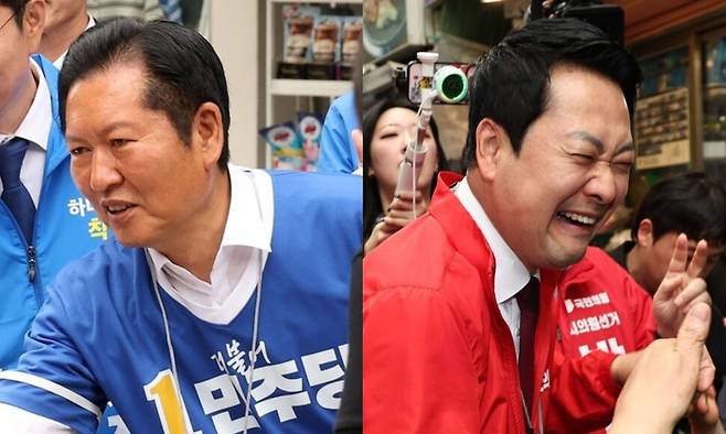 정청래 더불어민주당 대표(왼쪽), 장동혁 국민의힘 대표. 공동취재사진, 윤운식 선임기자 yws@hani.co.kr