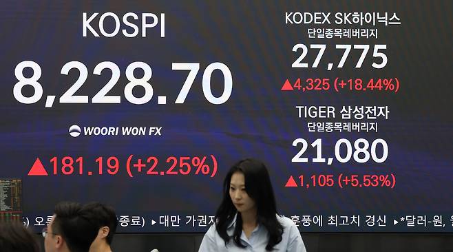 '삼전·닉스' 레버리지 상장 첫날 '불기둥'. 연합뉴스