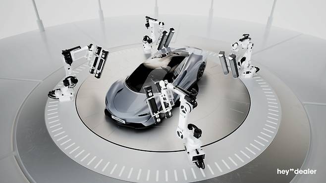 AI 차량 진단 기술 특허 기반 차량 수리 흔적을 이미지 형태로 보여주는 열화상 AI 진단 시스템 ‘헤이딜러 eye’. 헤이딜러