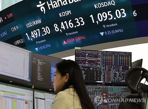 코스피, 기관 매수에 8,470선 마감…사상 최고치 경신[출처: 연합뉴스 자료 사진]