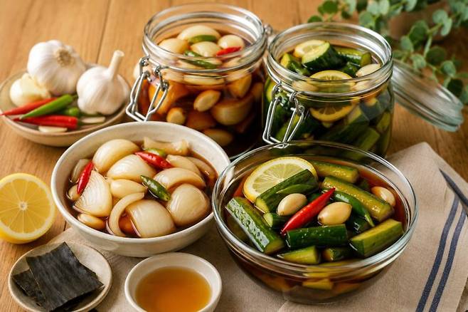 장아찌 자체는 절임 음식인 만큼 오래 먹거나 국물까지 반복해서 먹으면 나트륨 섭취량이 높아질 수 있다. 사진=GPT생성