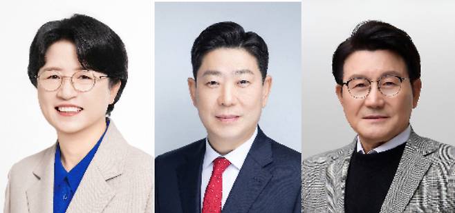 왼쪽부터 더불어민주당 박희정, 국민의힘 박용선, 무소속 박승호 후보. 선관위 제공