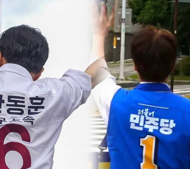 부산 북구갑 보궐선거에 출마한 무소속 한동훈 후보(왼쪽)와 더불어민주당 하정우 후보. 양측은 선거 막판 주민 폭행 논란과 시민 응대 문제를 놓고 공방을 이어가고 있다. (각 후보 페이스북)