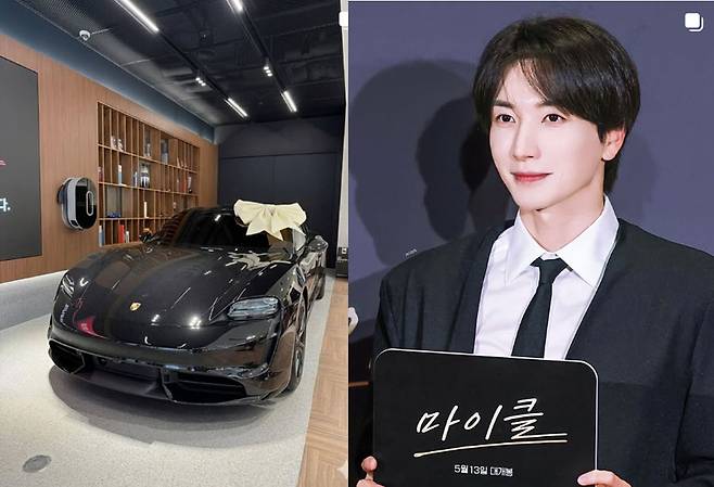 ▲ 그룹 슈퍼주니어의 멤버 이특이 최근 교통사고를 당한 포르쉐 차량. 이특 SNS 갈무리