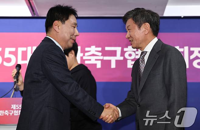 정몽규 회장이 사퇴하면서 차기 회장직에 대해 도전할 이가 누구인지에 대해 관심이 쏠린다. 2025.2.26 ⓒ 뉴스1 김도우 기자