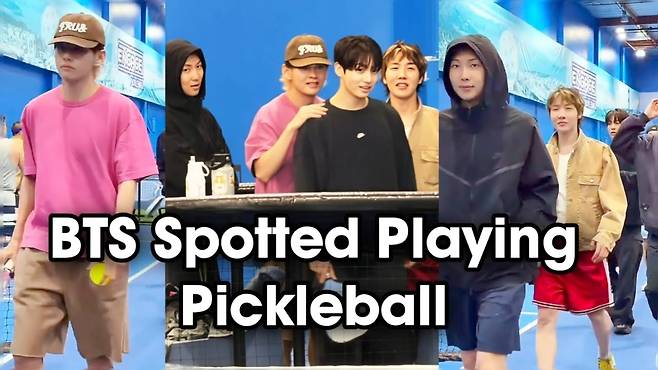 BTS members were spotted playing pickleball in San Jose ahead of the group’s Bay Area stop for the “Arirang” world tour, which took place from May 16-19. (YouTube: BTS Global Live)