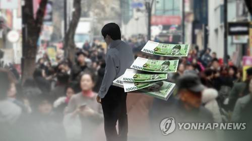 하위 20% 月44만원 적자, 역대 최대…상위 20%는 344만원 여윳돈 [연합뉴스TV 제공]