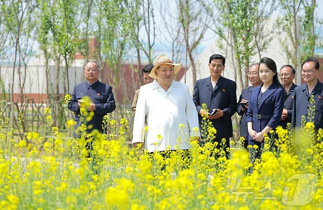 (평양 노동신문=뉴스1) = 북한 노동당 기관지 노동신문은 1일 "김정은 동지께서 5월 31일 신의주온실종합농장을 현지지도 했다＂고 보도했다. 김 총비서는 이날 위화도의 유채꽃밭을 돌아보고 주변 생태 환경보호 사업의 중요성을 강조하기도 했다. [국내에서만 사용가능. 재배포 금지. DB 금지. For Use Only in the Republic of Korea. Redistribution Prohibited] rodongphoto@news1.kr