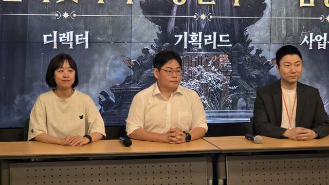 (좌측부터) 알트나인 길이빛나리 디렉터, 양진혁 기획리드, 김장환 넷마블 사업부장(사진=지디넷코리아)