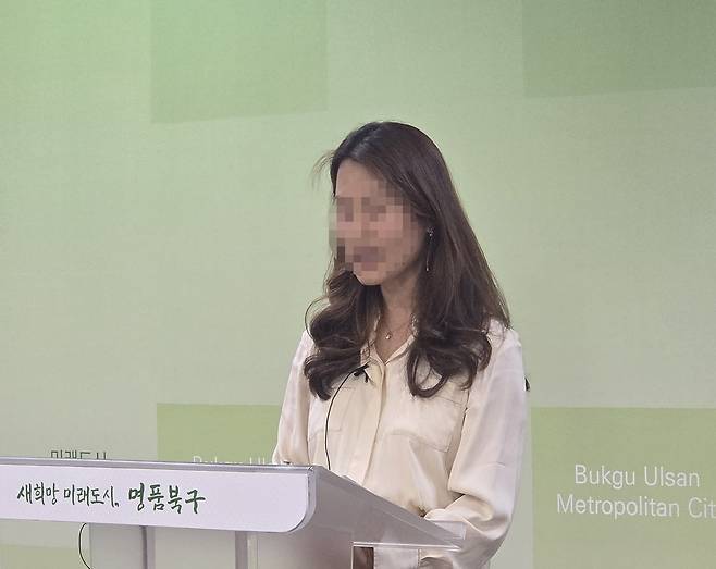 행정처분 관련 기자회견 여는 희수자연학교 원장 A씨 [촬영 장지현]