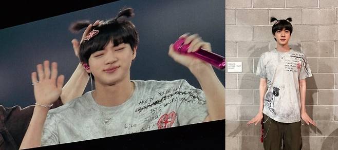 방탄소년단 진, 美 라스베이거스도 홀렸다!..역시 '투어 남신'
