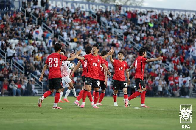 지난달 31일 미국 유타에서 열린 트리니다드토바고와의 축구 국가대표팀 평가전 모습. /사진=대한축구협회 제공