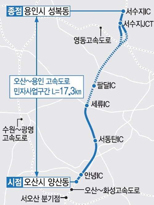 오산용인고속도로 위치도