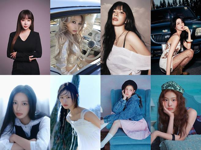 브라운아이드걸스 나르샤-제아, 프로미스 나인 이채영-백지헌, 리센느 원이-미나미, 베이비돈크라이 이현-베니 (사진=각 소속사 제공)