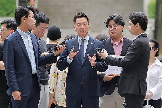 영장실질심사 출석하는 김세의 가세연 대표. 연합뉴스