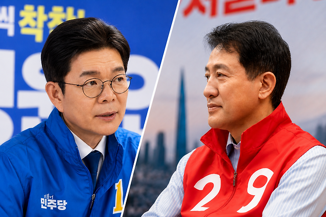 정원오 더불어민주당 서울시장 후보(왼쪽)와 오세훈 국민의힘 서울시장 후보 ⓒ 각 캠프 제공