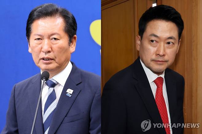 정청래·장동혁 대표 (서울·과천=연합뉴스) 배재만 류영석 기자 = 4일 더불어민주당 정청래 총괄상임선대위원장(왼쪽)이 국회에서 기자회견을 열고 있는 모습과 국민의힘 장동혁 상임선거대책위원장이 투표용지 부족 사태와 관련해 경기 과천 중앙선거관리위원회에서 노태악 위원장과 면담을 마친 뒤 이동하고 있는 모습. 2026.6.4 [공동취재] scoop@yna.co.kr ndol@yna.co.kr