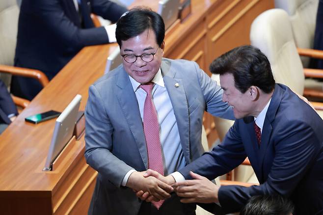 사의 표명한 국민의힘 송언석 원내대표. 사진=연합뉴스