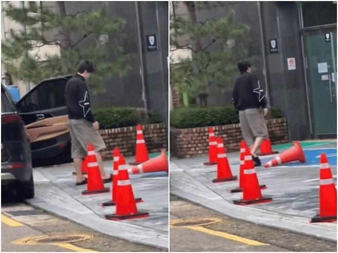 그룹 제로베이스원 박건욱이 팬 이벤트 조작 의혹에 사과한 이후 인성 논란에도 휩싸였다./사진=SNS 갈무리