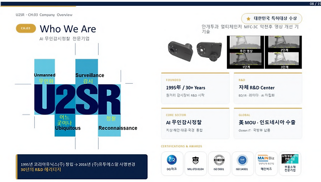 ▲방위산업체 U2SR 설명 자료