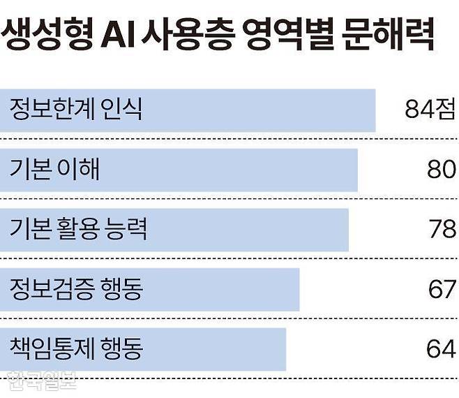 생성형 AI 사용층 영역별 문해력 그래픽=송정근 기자