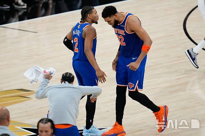 [샌안토니오=AP/뉴시스] 미국프로농구(NBA) 뉴욕 닉스의 칼 앤서니 타운스. 2026.06.05.