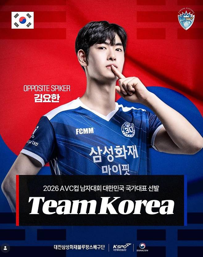남자 배구 국가대표팀에 합류한 김요한. 사진 삼성화재