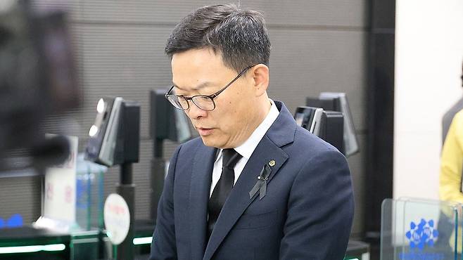 합동분향소 찾은 손재일 한화에어로 대표 [자료사진]